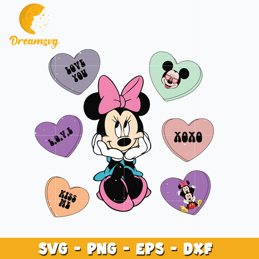 Minnie kiss me valentine Svg