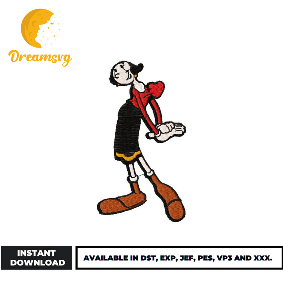 Olive oyl embroidery design