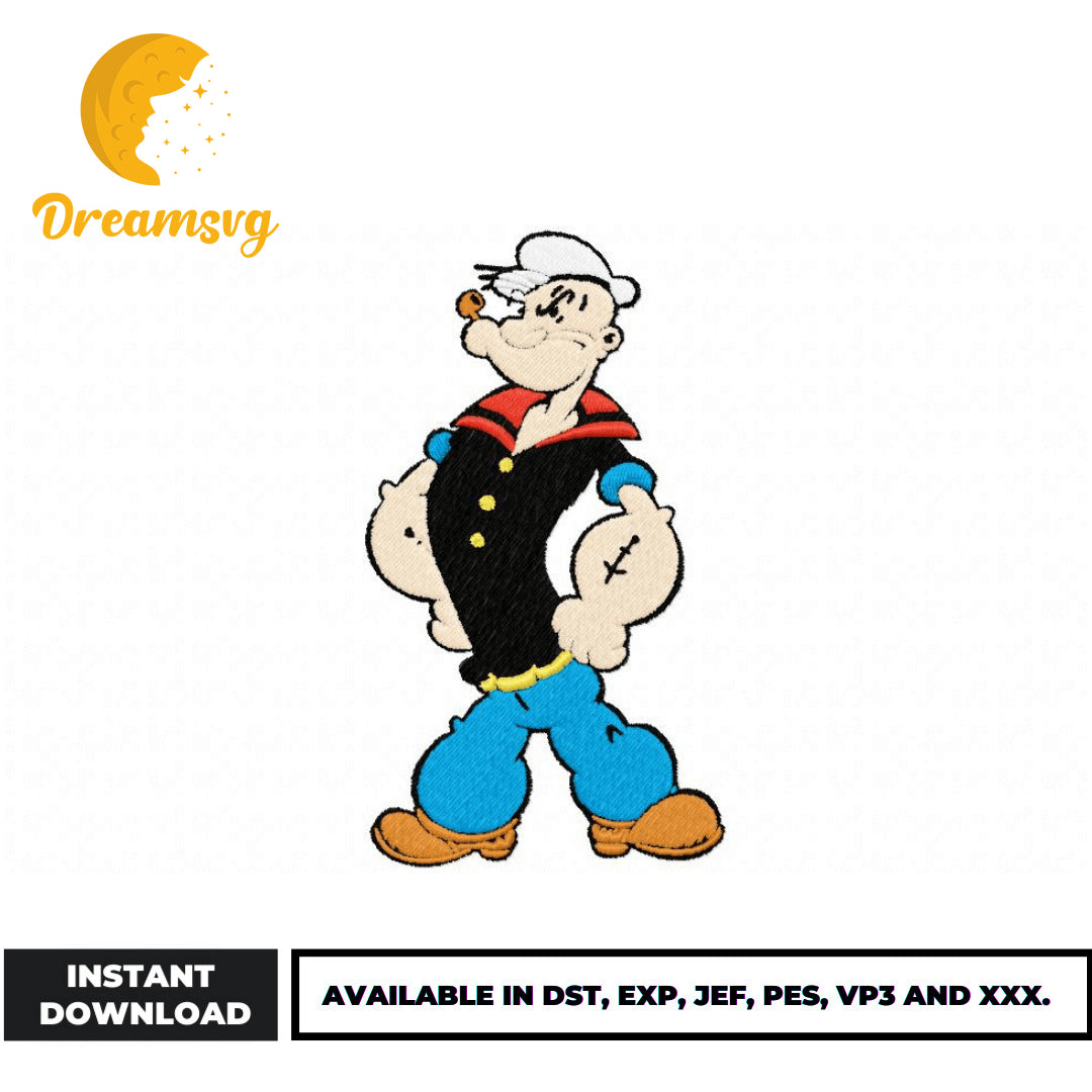 Popeye embroidery design – DreamSVG Store