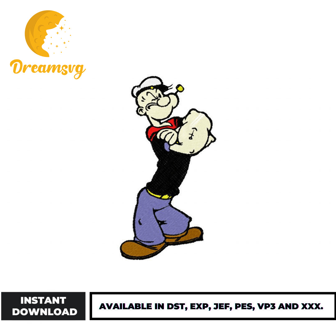 Popeye The Sailor Man embroidery design – DreamSVG Store