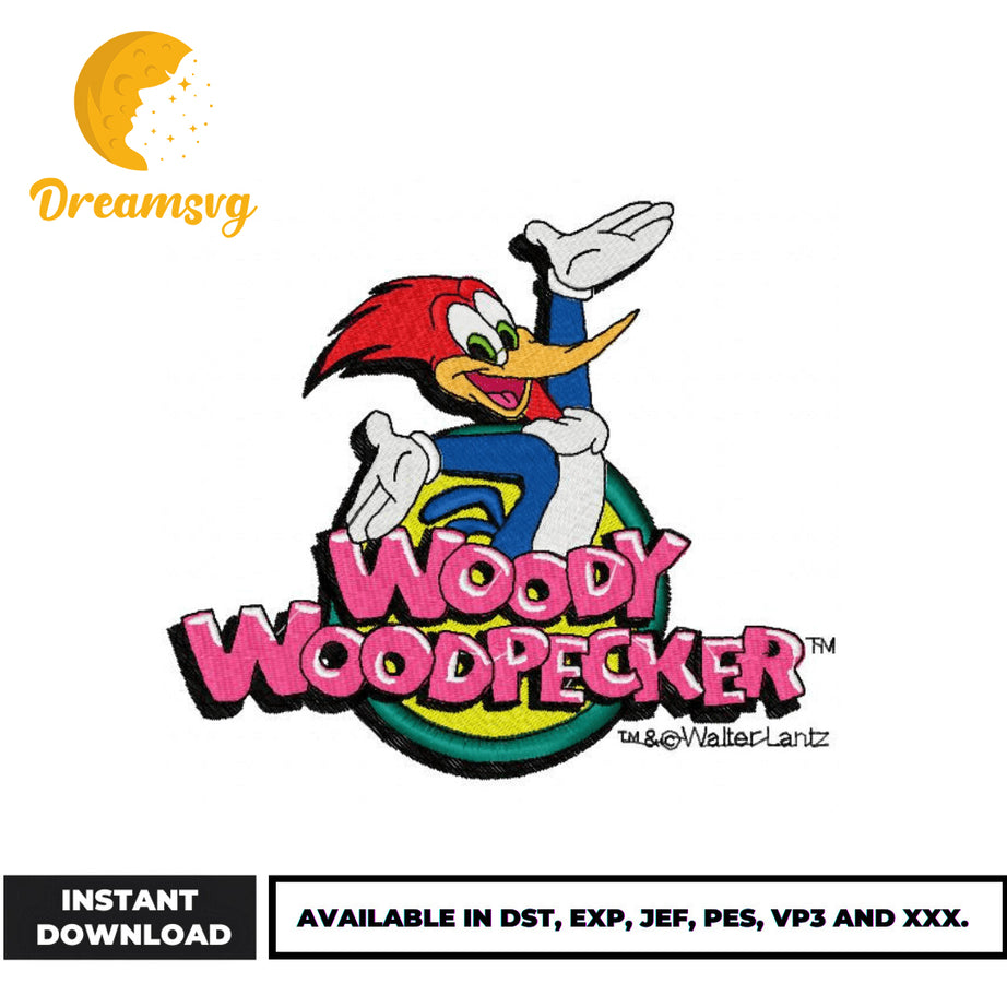 Woody Woodpecker embroidery design