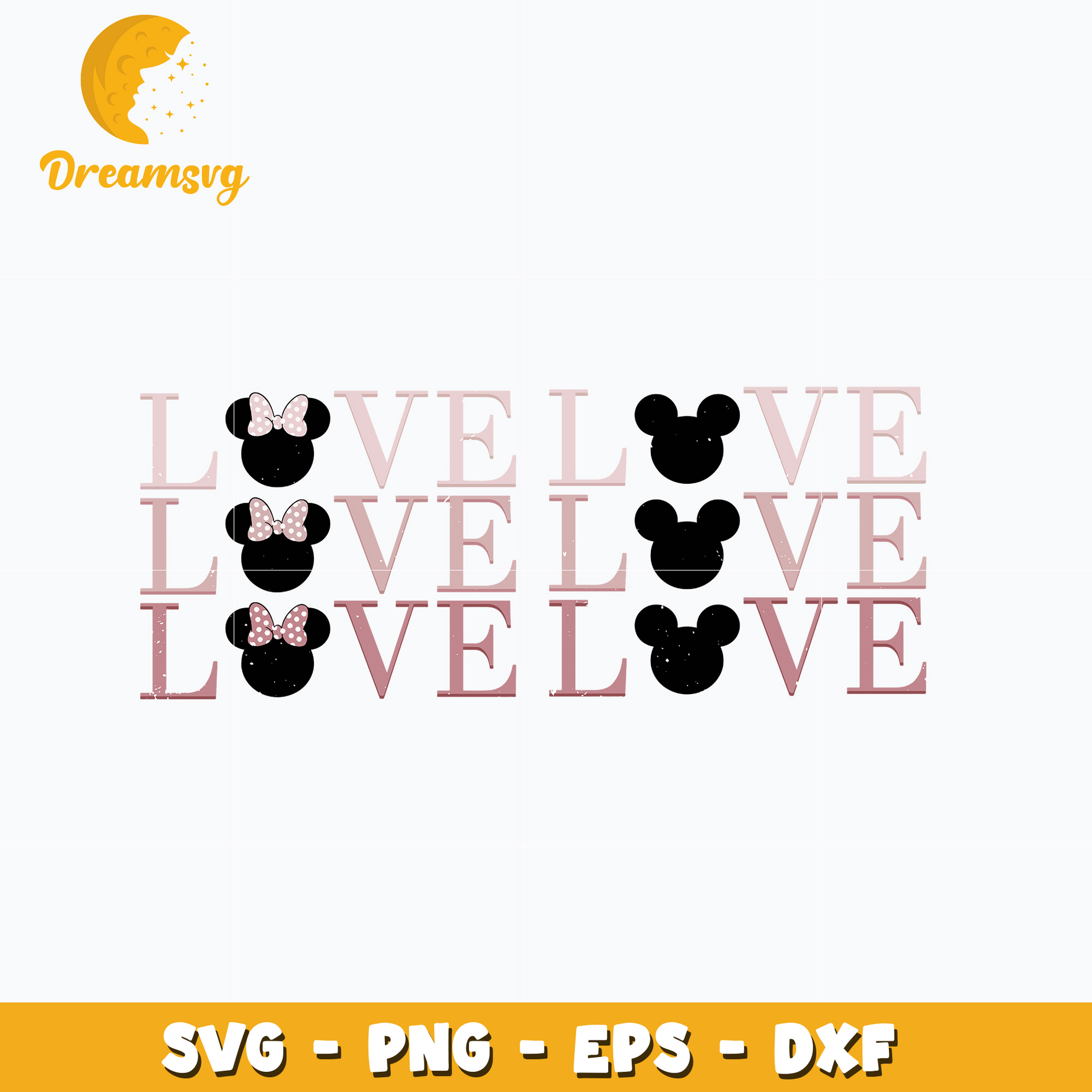 Mickey mouse love valentine svg