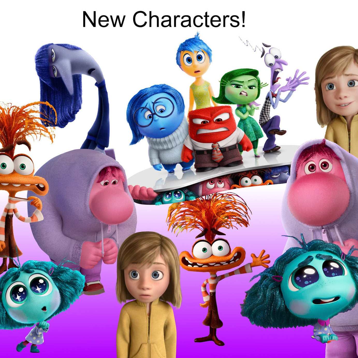 Inside Out 2 characters design png bundle, disney cartoon png, instant download