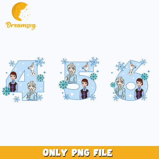 Birthday disney frozen 4 5 6 png
