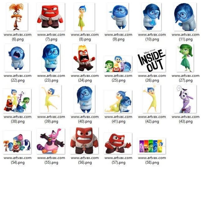 Inside out 2 characters Png bundle, cartoon png, digital download ...