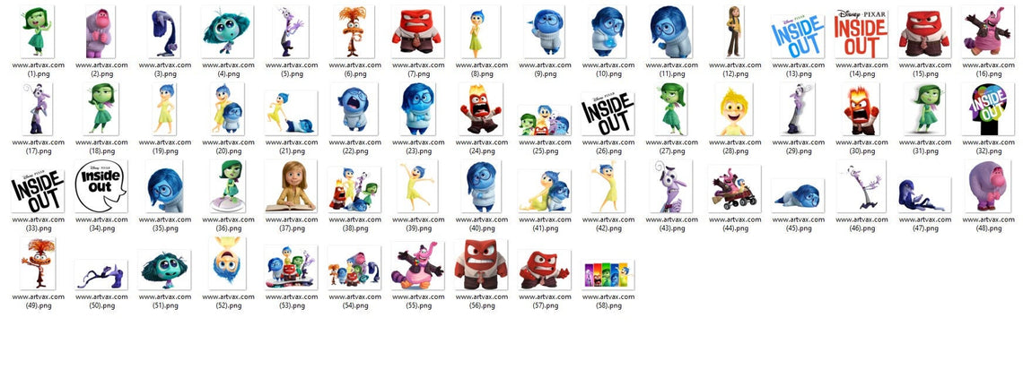 Inside out characters Png bundle, cartoon png, instant digital downloa ...