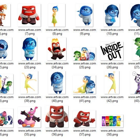 Inside Out 2 characters design png bundle, disney cartoon png, digital download
