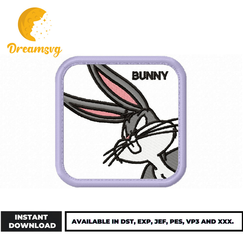 Bugs Bunny face embroidery design