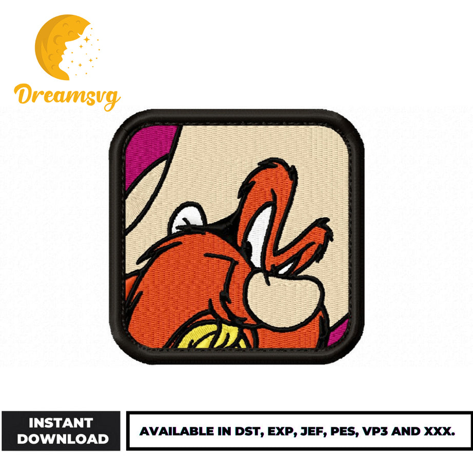 Yosemite Sam face embroidery design