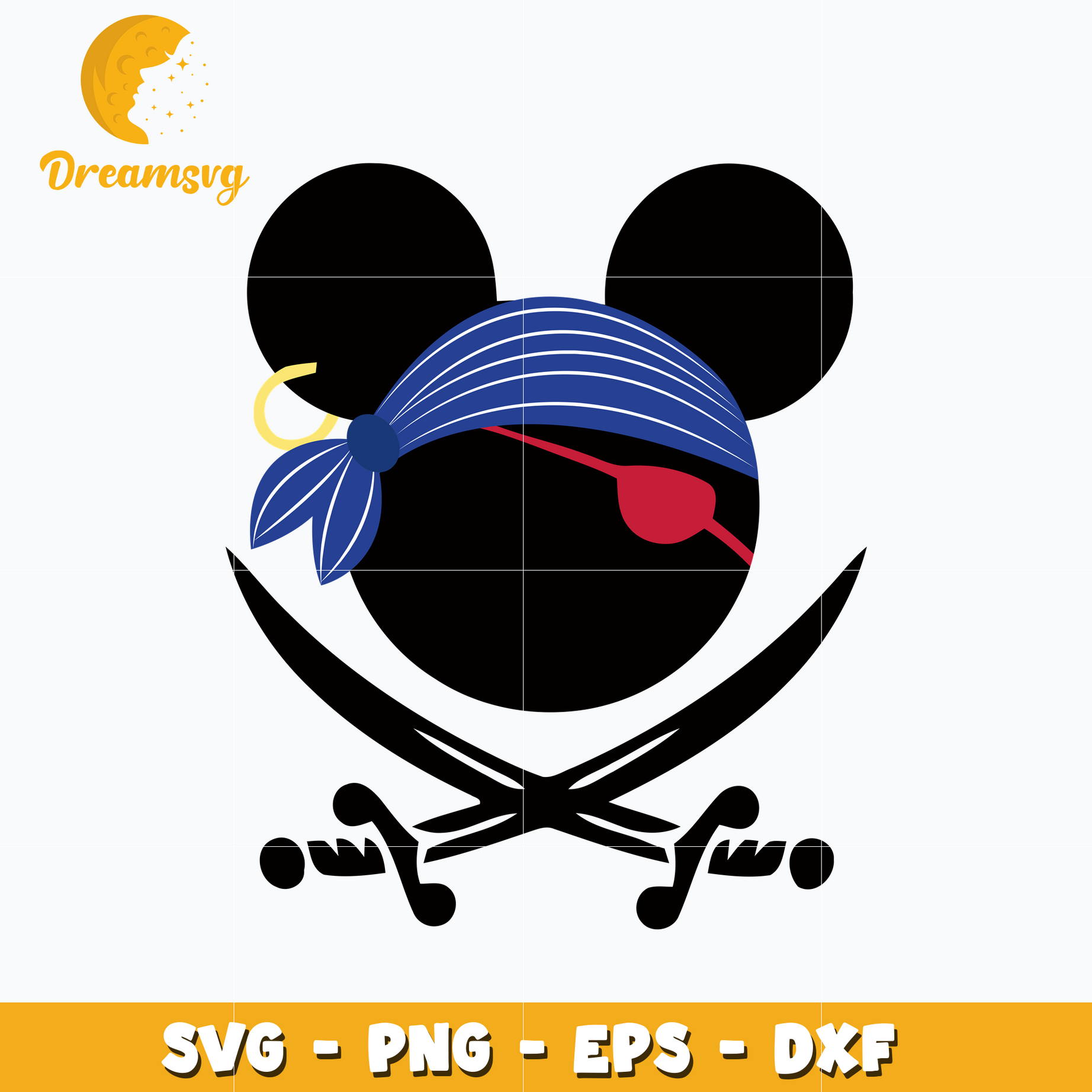 Mickey head priate svg