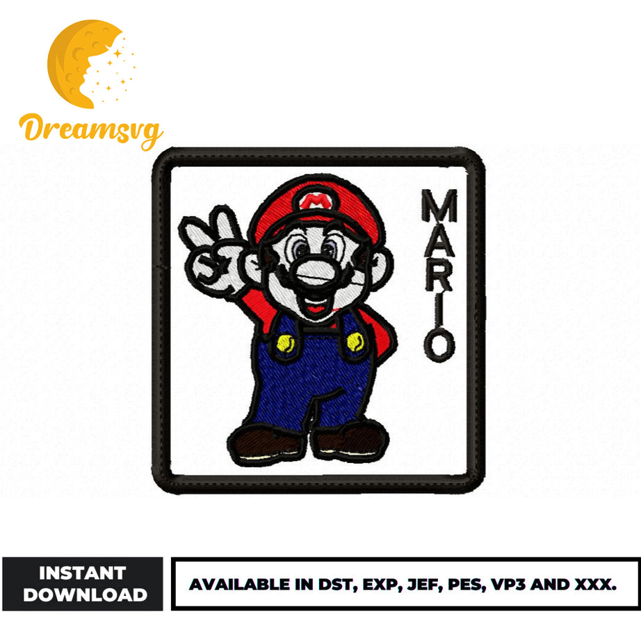 Super mario embroidery design