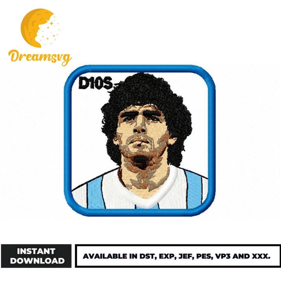 Diego maradona embroidery design