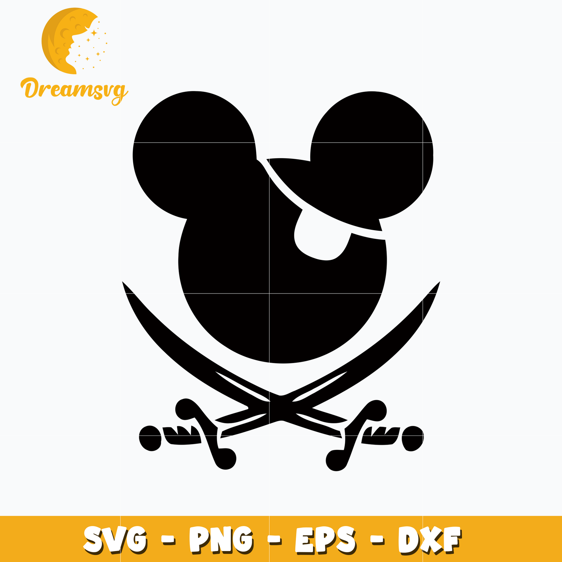 Disney Mickey head priate svg