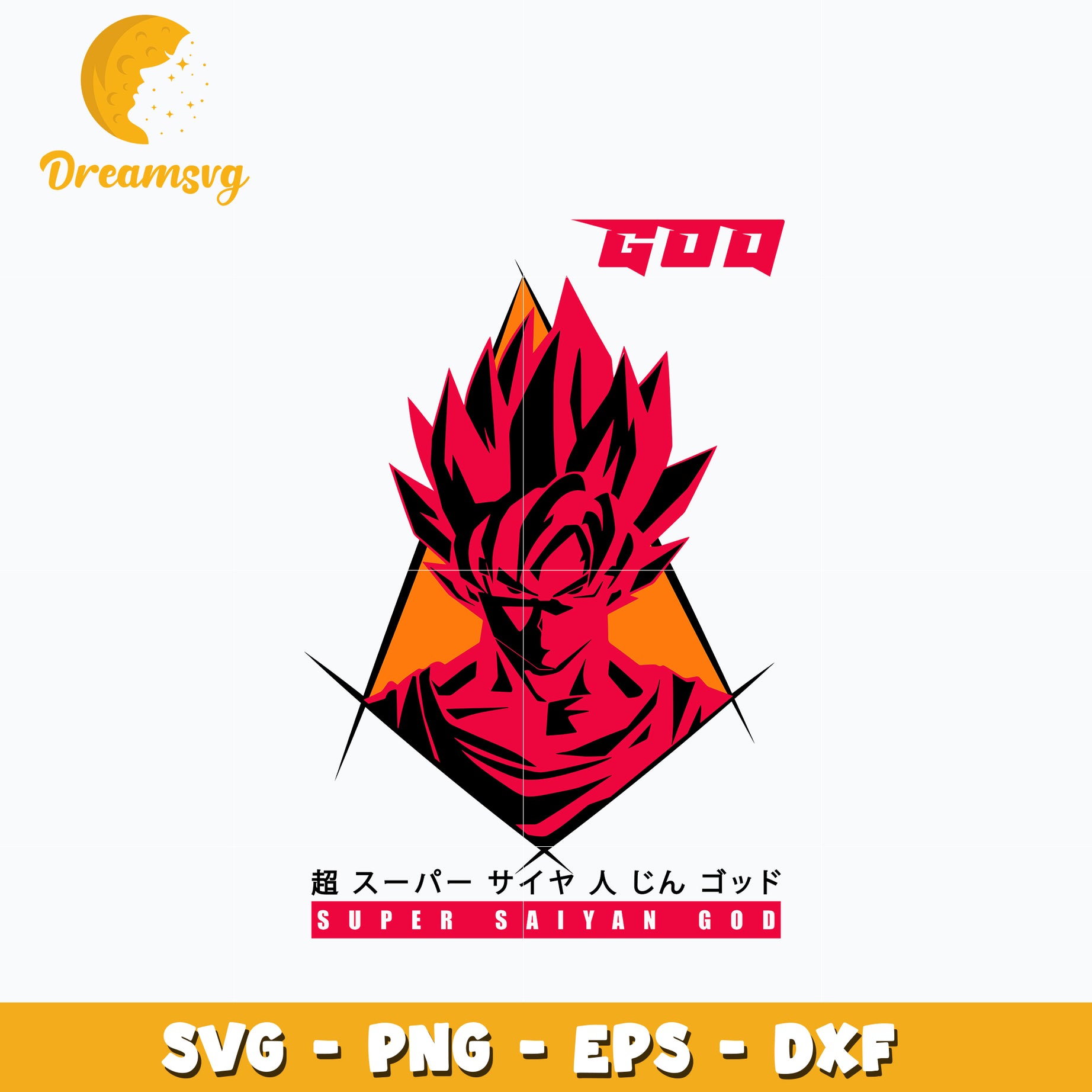 Super saiyan god Svg, Anime Svg, Dragon Ball Svg