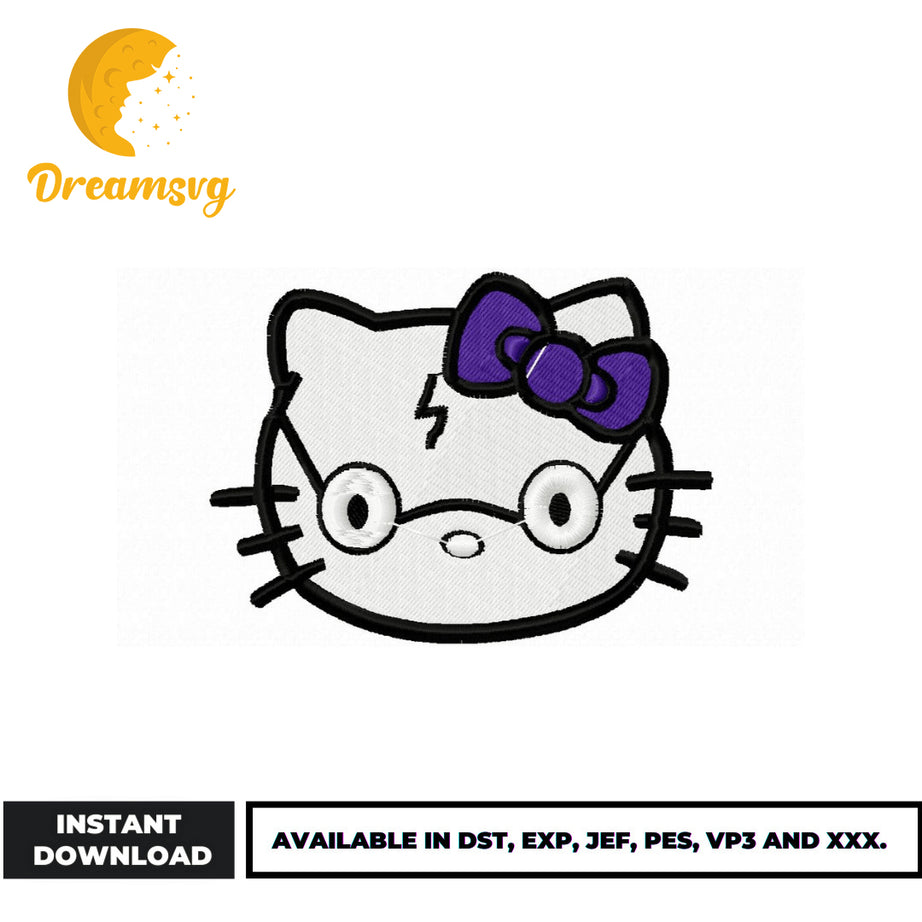 Hello Kitty head embroidery design