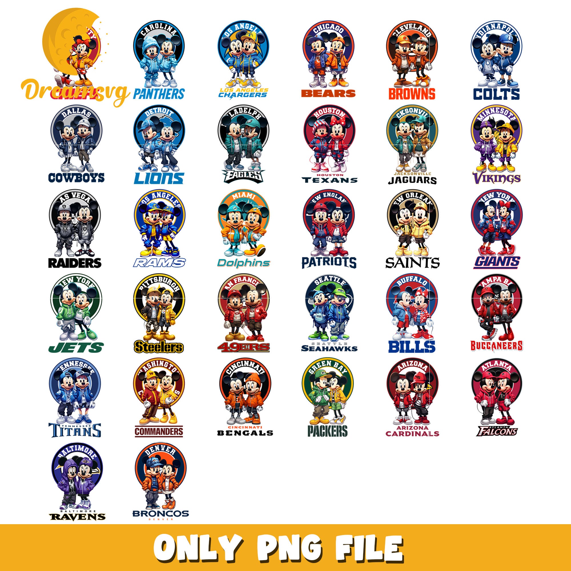 Nfl teams logo mickey minnie bundle png, nfl logo png, nfl png ...