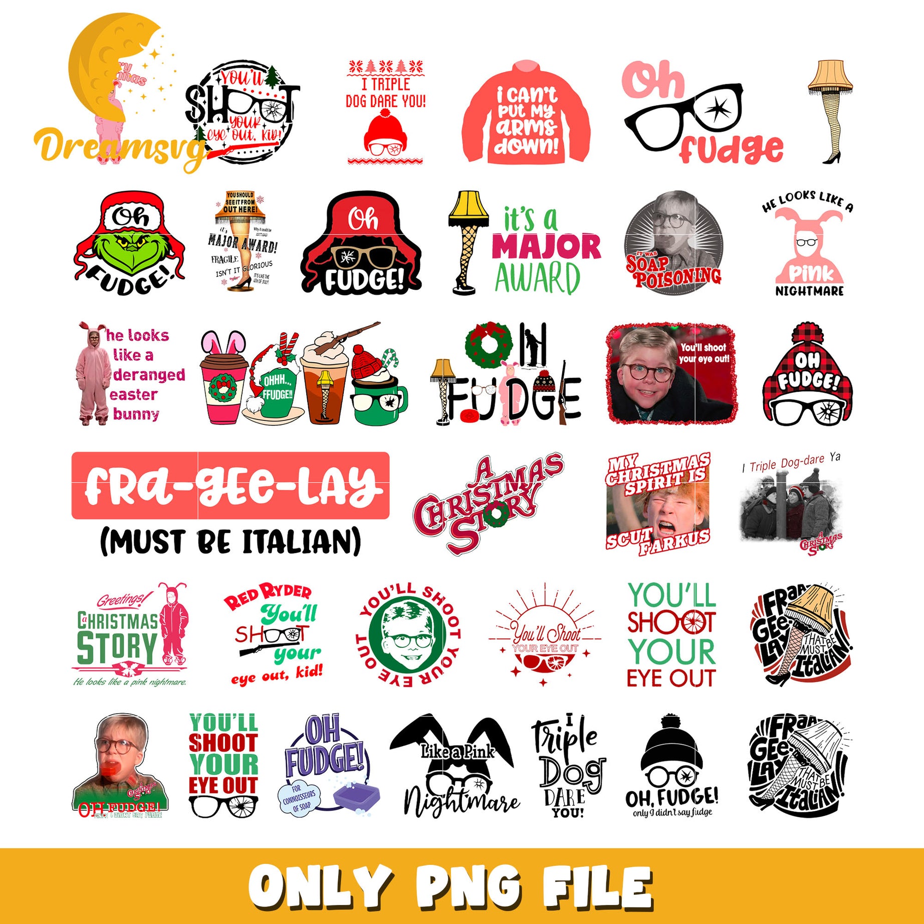 You'll shoot your eye out christmas bundle png, a christmas story​ png