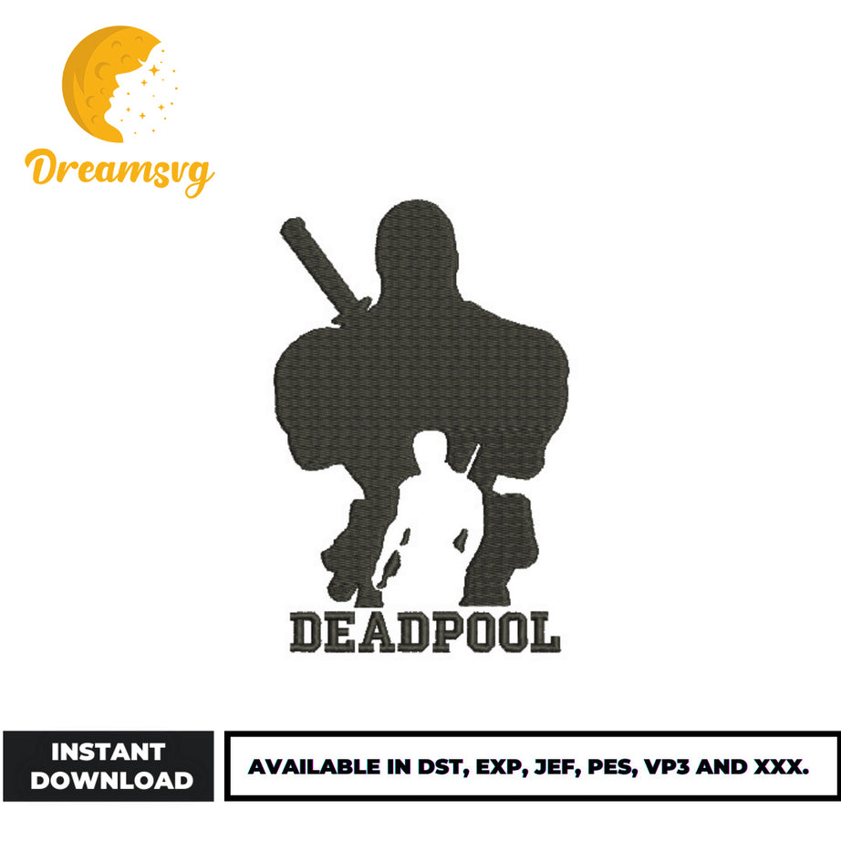 Deadpool shadow embroidery design