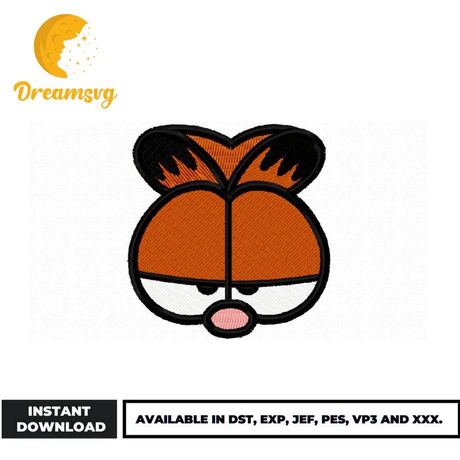 Garlfield Face Garfield face embroidery design – DreamSVG Store