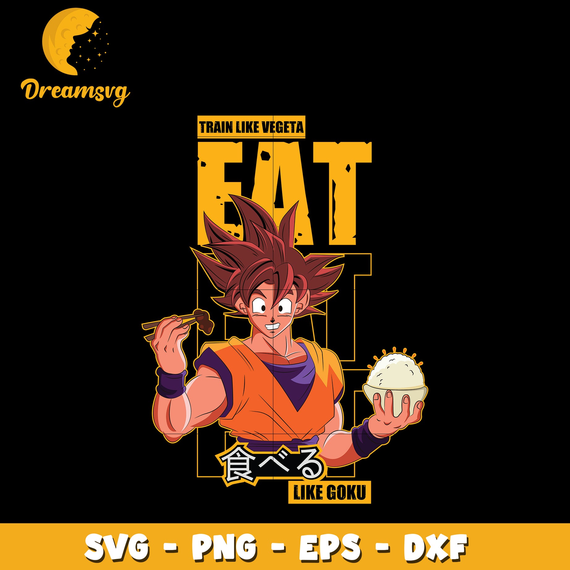 Goku eat Svg, Anime Svg, Dragon ball Svg