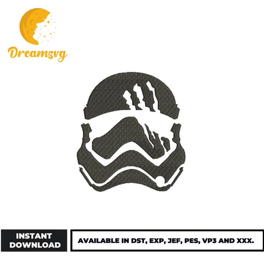 Finn Helmet Decal embroidery design, star wars embroidery