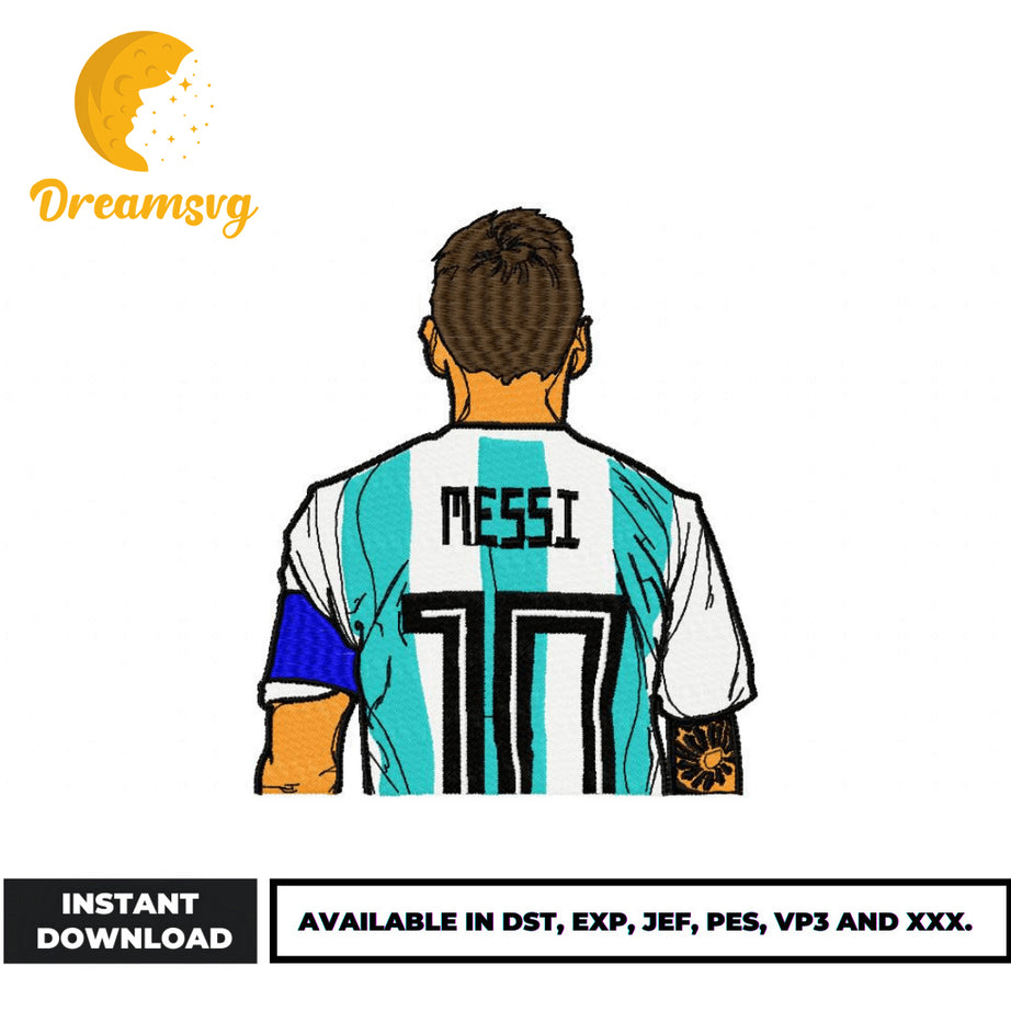 Lionel Messi embroidery design