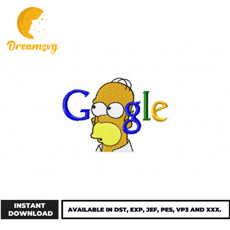 Homer Google embroidery design