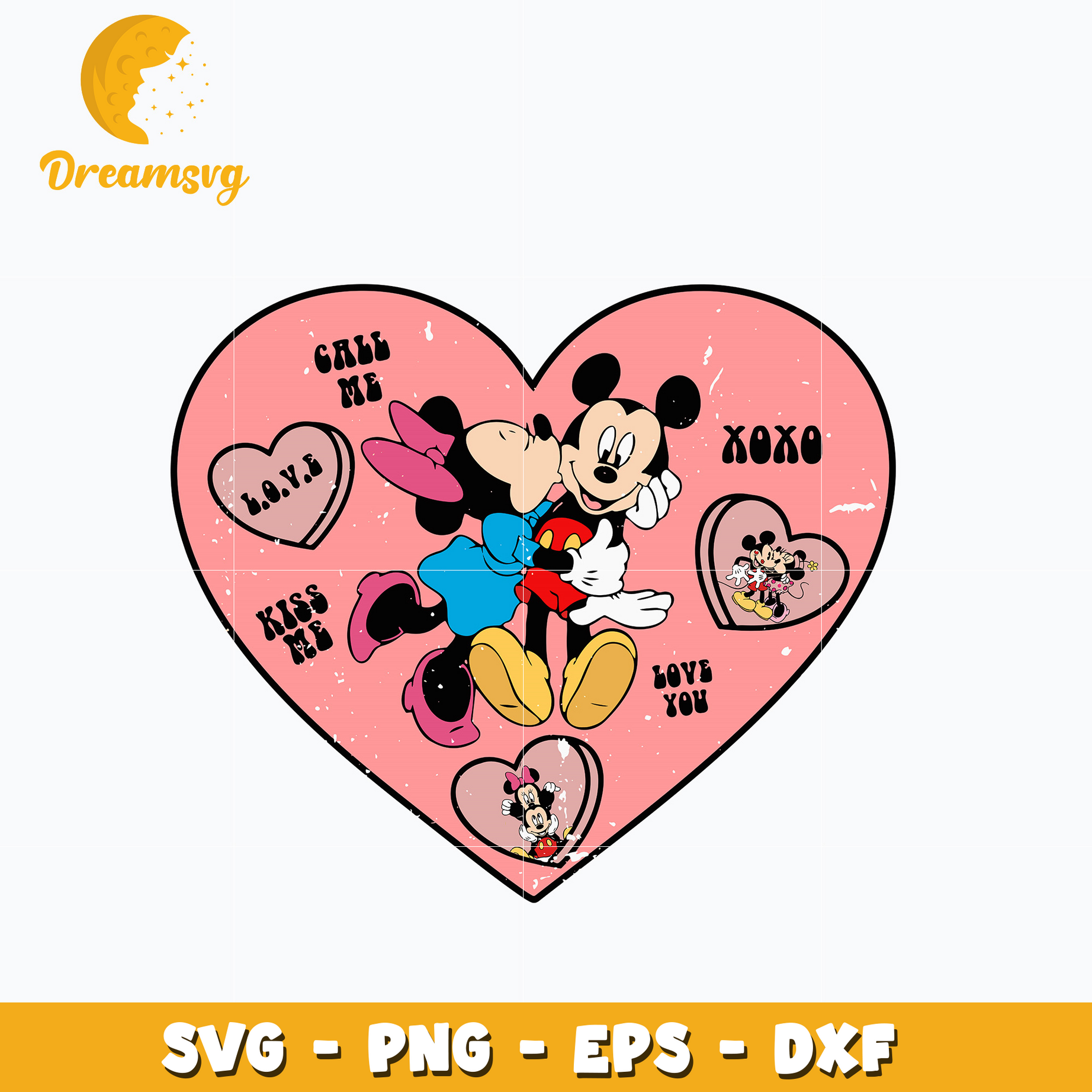 Mickey couple love valentine svg