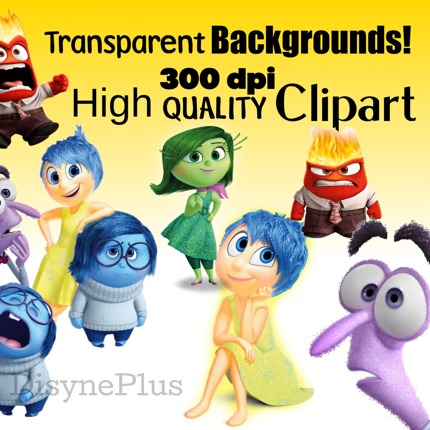 Inside Out 2 characters design png bundle, disney cartoon png, instant download