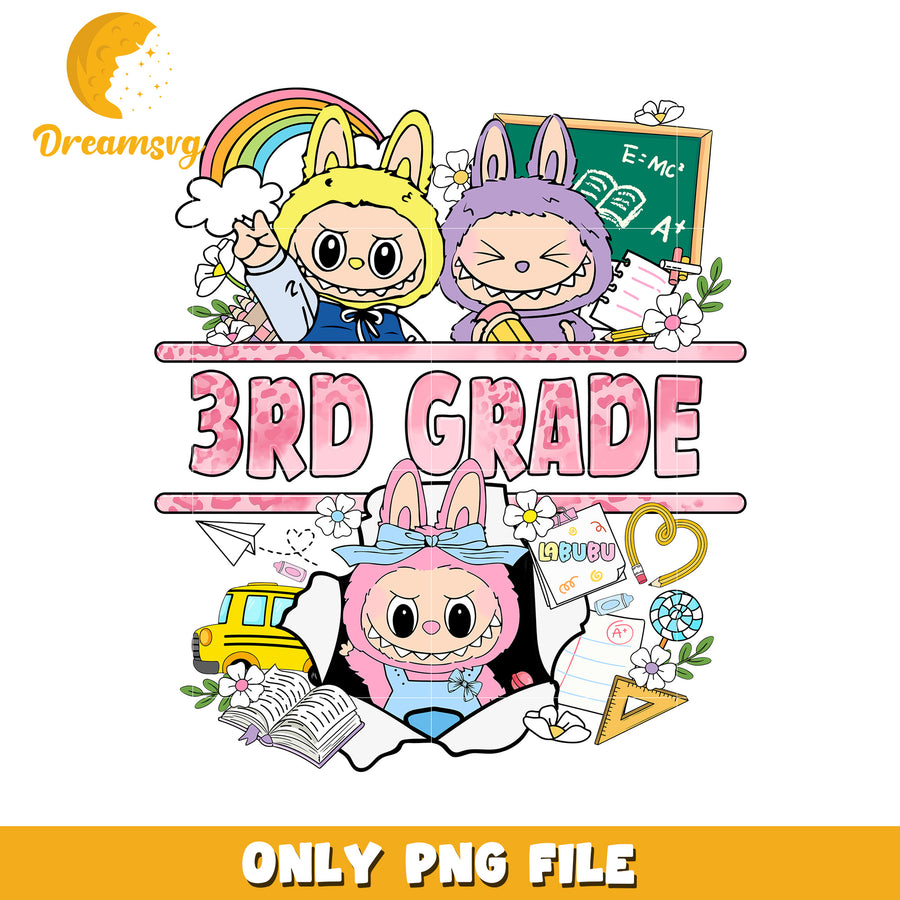 3nd grade school png, popmart laubu png, cute labubu toys png