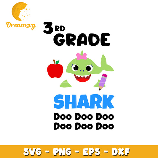 3rd Grade Shark SVG PNG EPS DXF