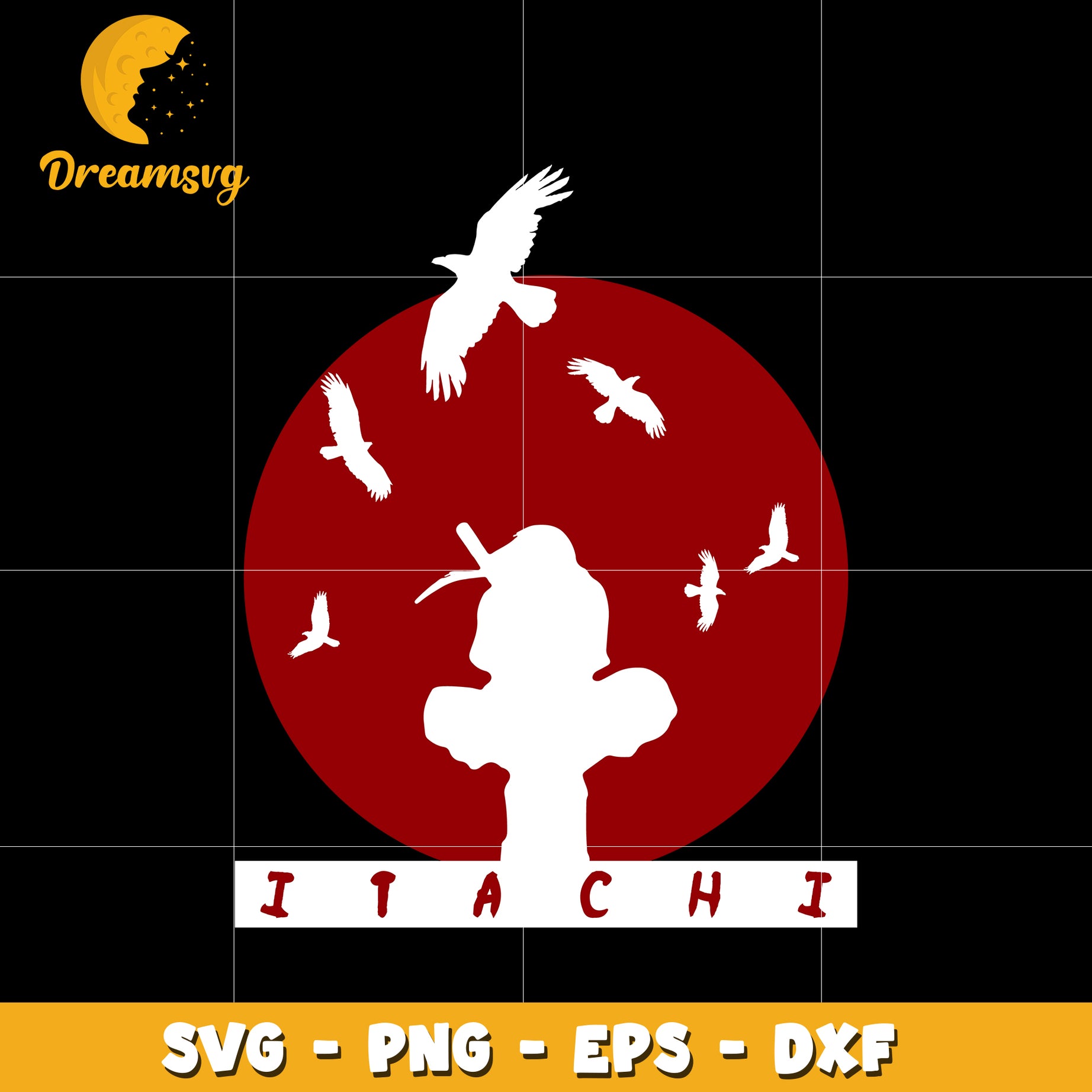 Itachi red moon Svg, Anime Svg, Naruto anime Svg