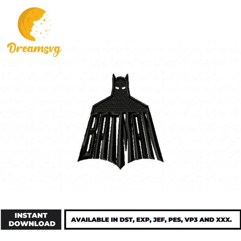 Batman embroidery design