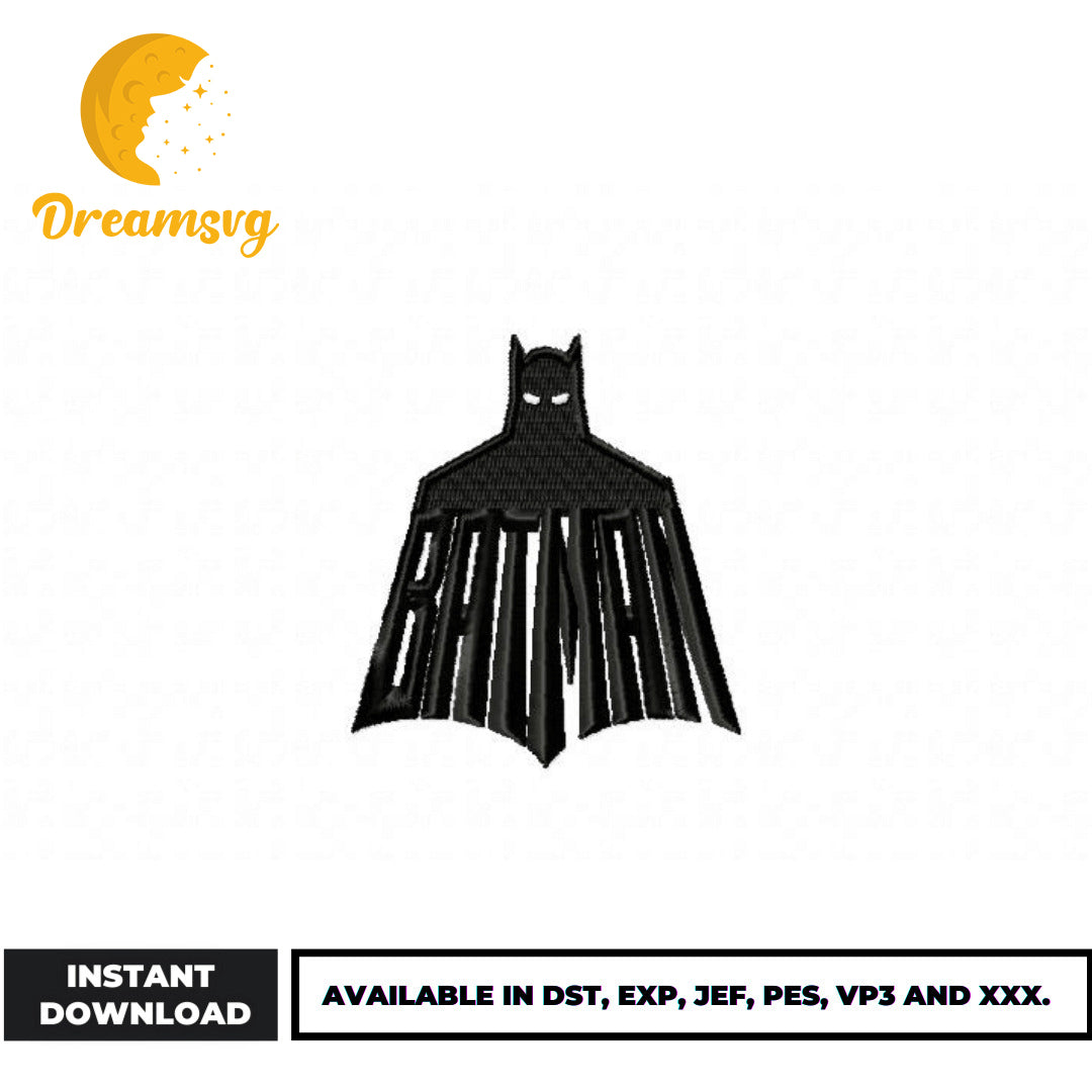 Batman embroidery design