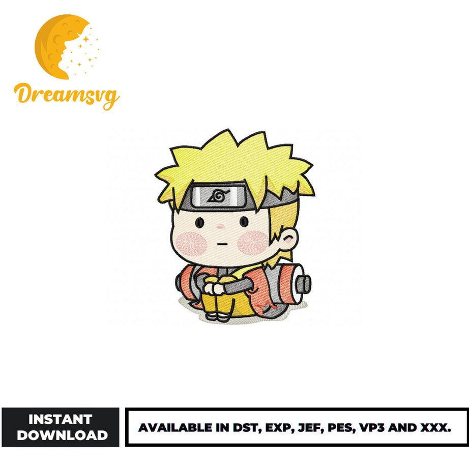 Naruto chibi embroidery design