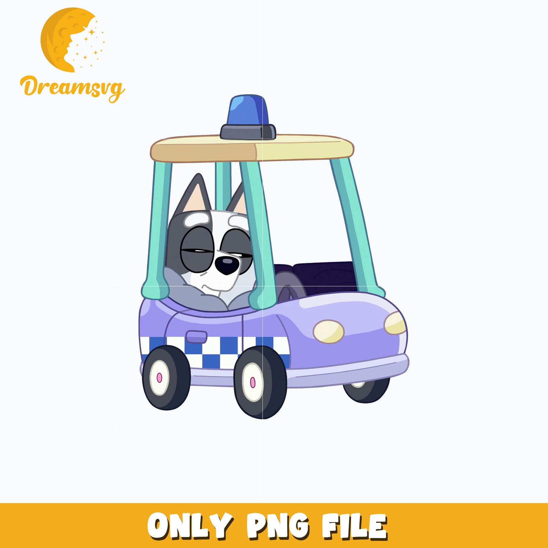 Bluey muffin in car cartoon png