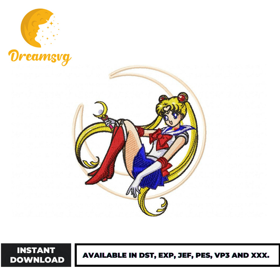 Sailor Moon Princess embroidery design