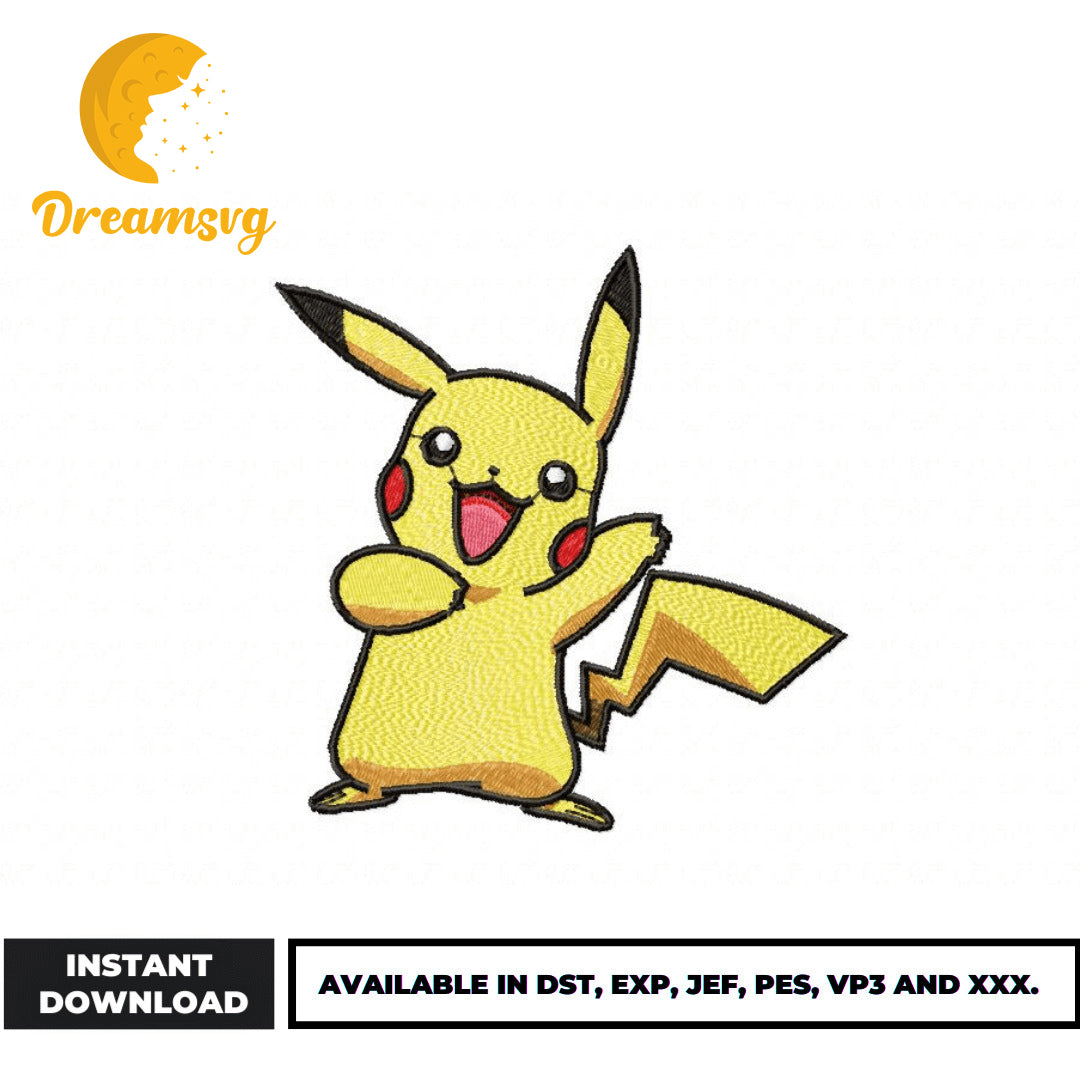 Pikachu embroidery design, Pokemon embroidery – DreamSVG Store