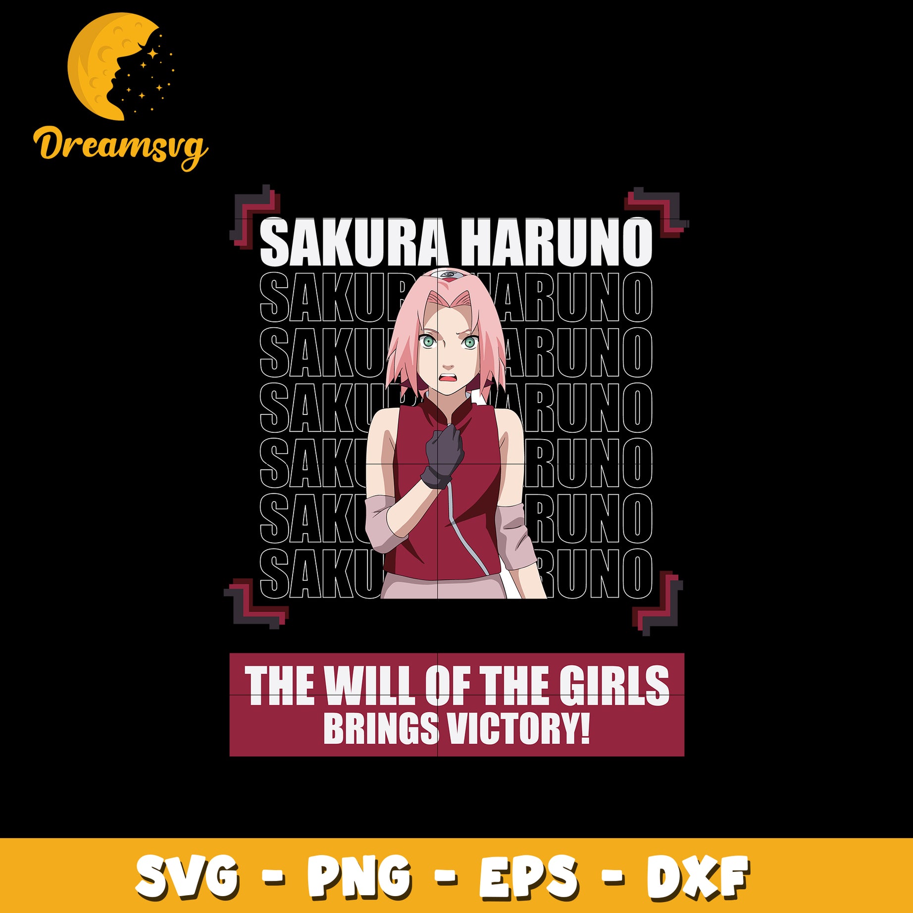 Sakura Haruno Design Svg, Anime Svg, Naruto anime Svg