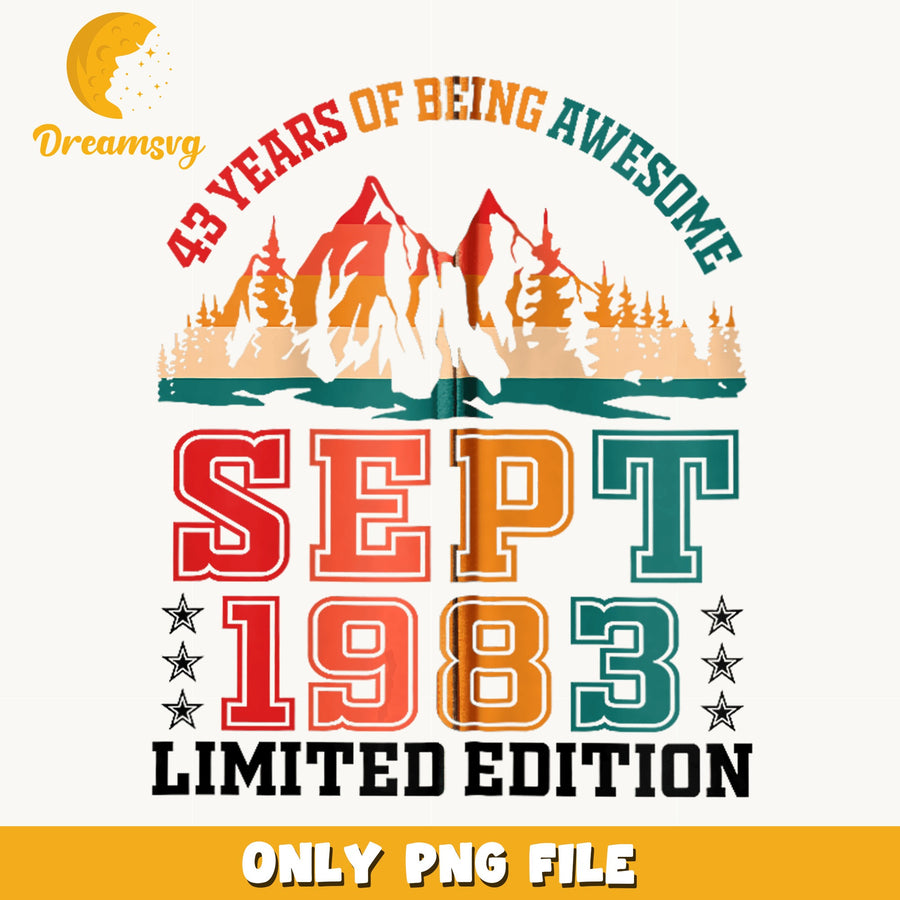 43 Years Awesome September 1983 PNG