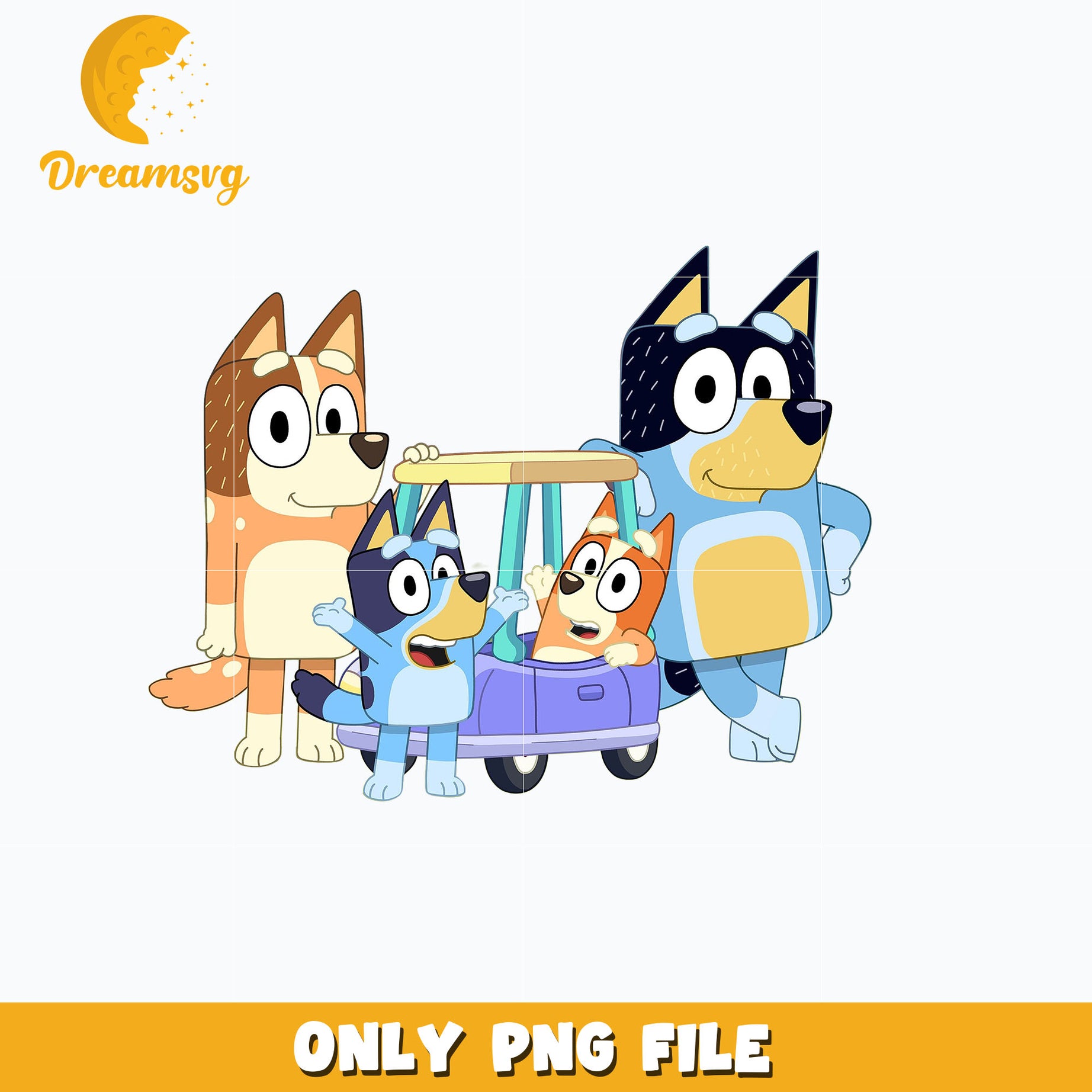 Bluey cartoon family png