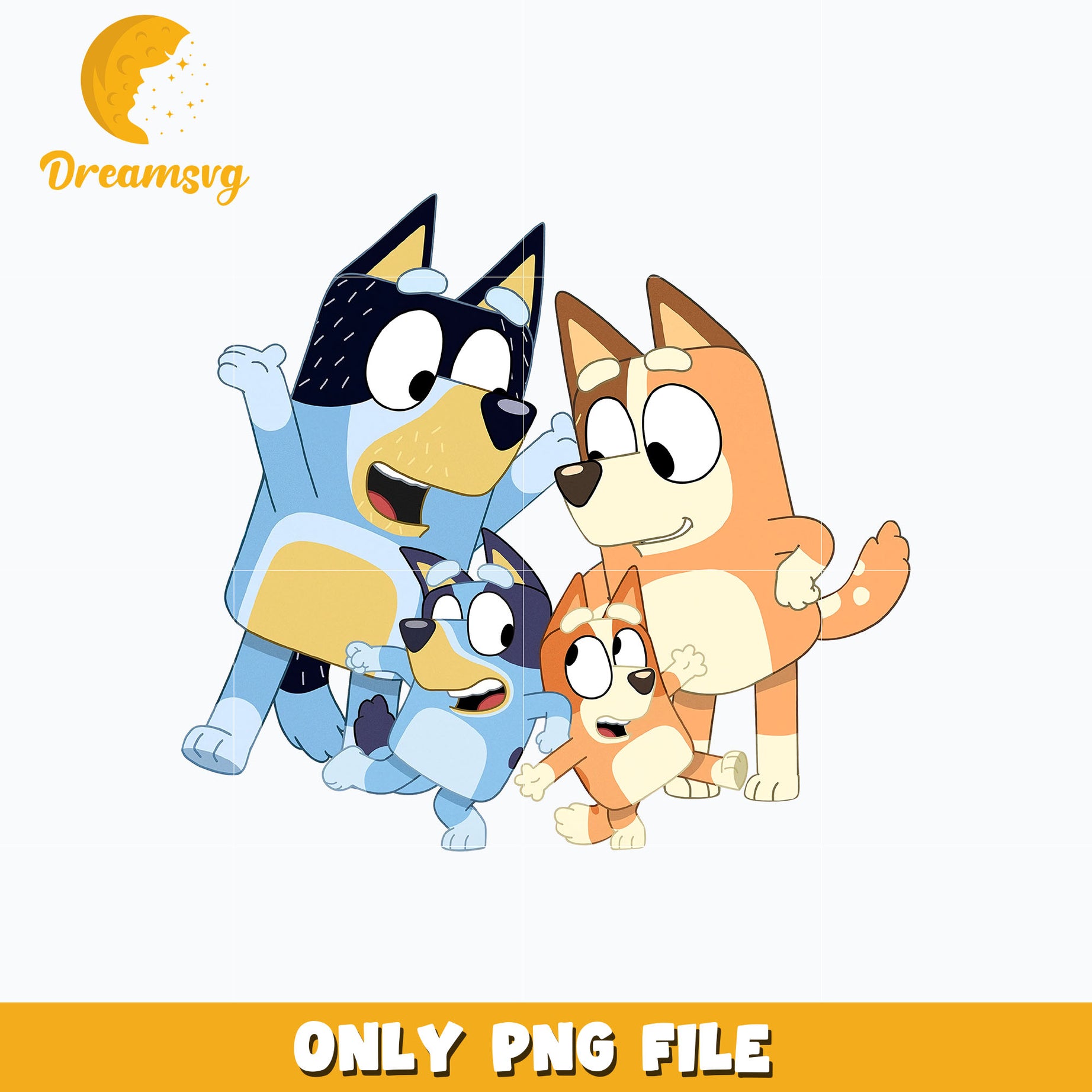 Bluey bandit family cartoon png