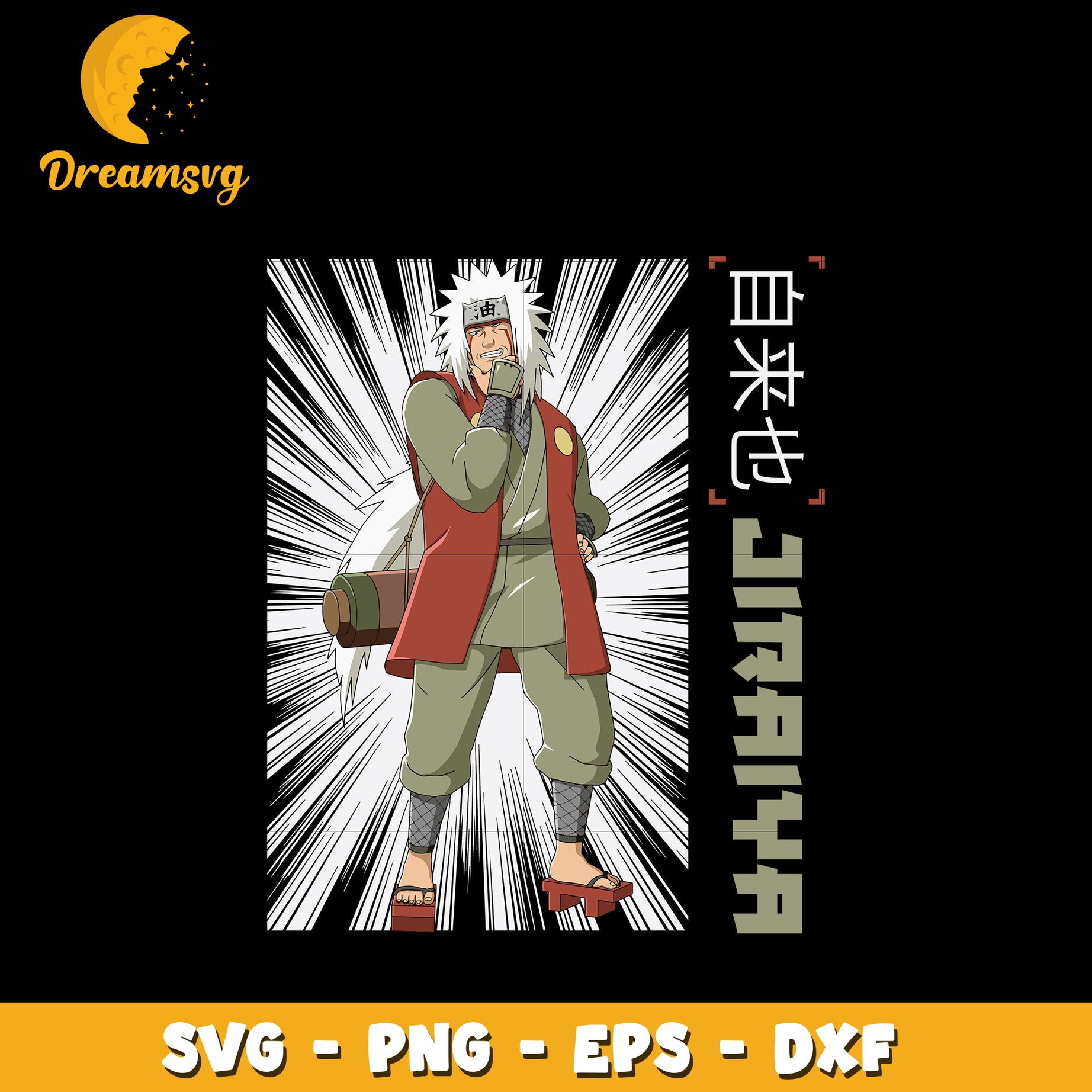 Jiraiya Svg, Anime Svg, Naruto anime Svg