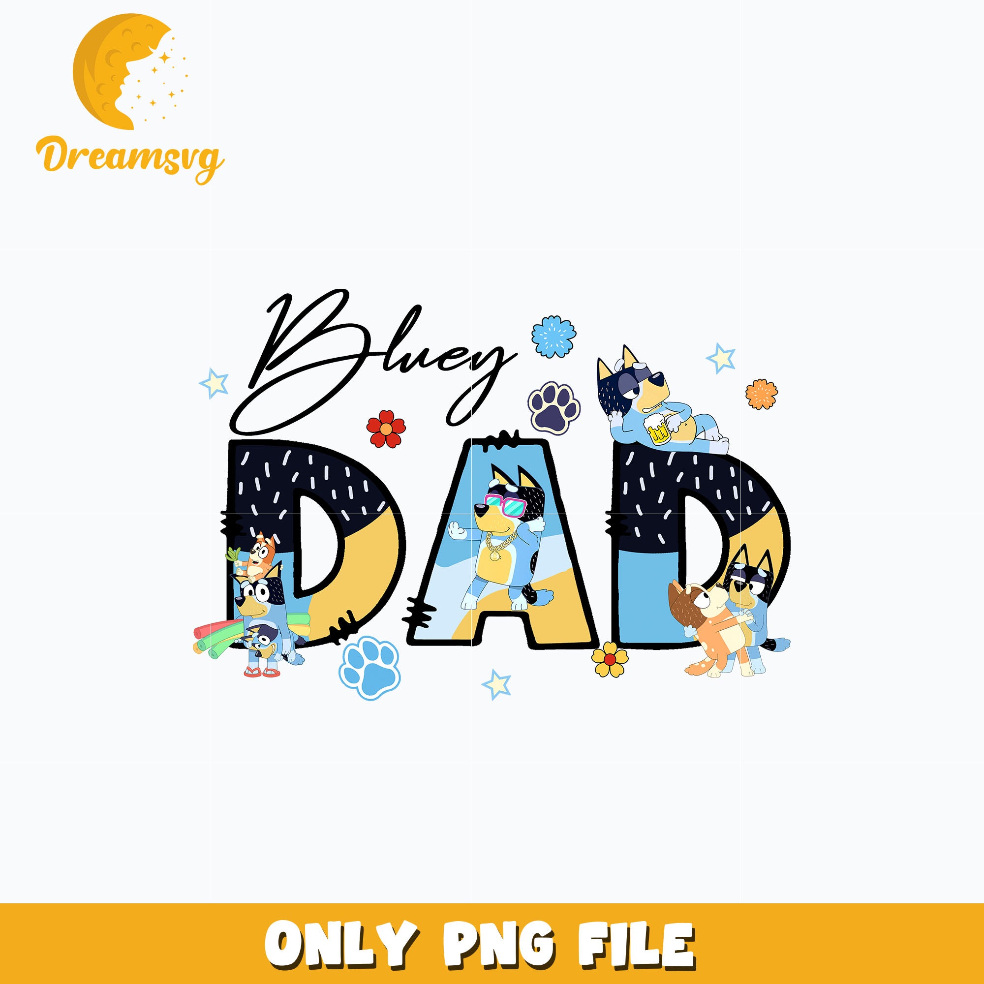 Bluey bandit dad cartoon png – DreamSVG Store