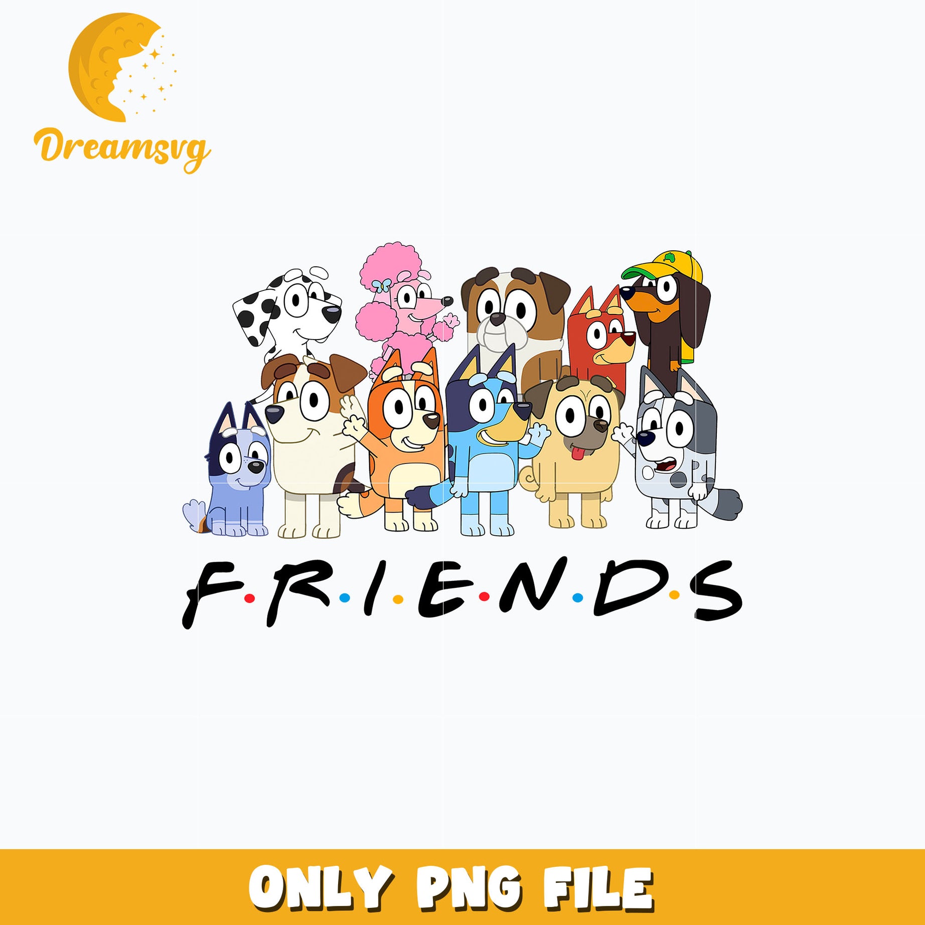 Bluey friends cartoon png