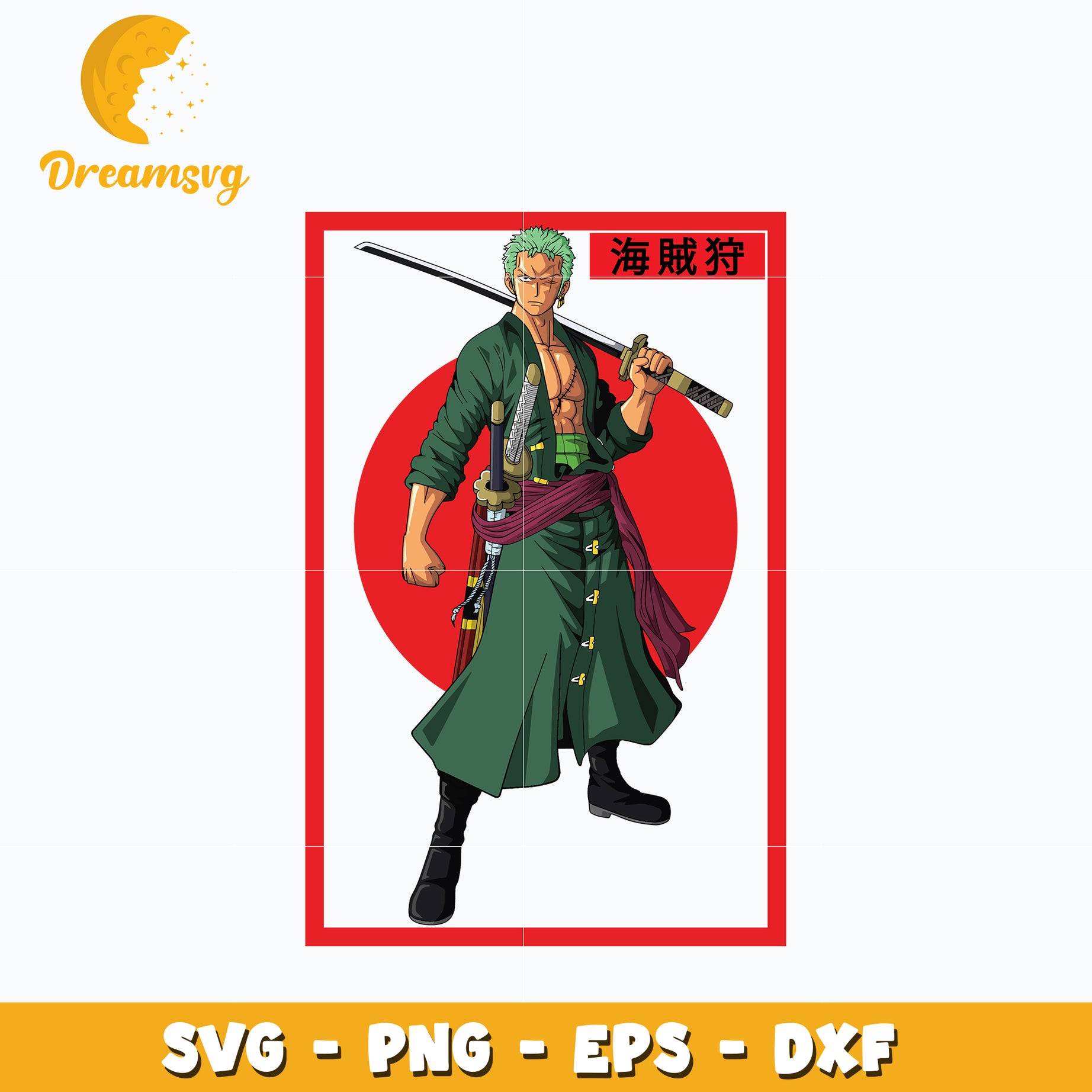 One Piece Zoro design Svg, Anime Svg One piece Svg