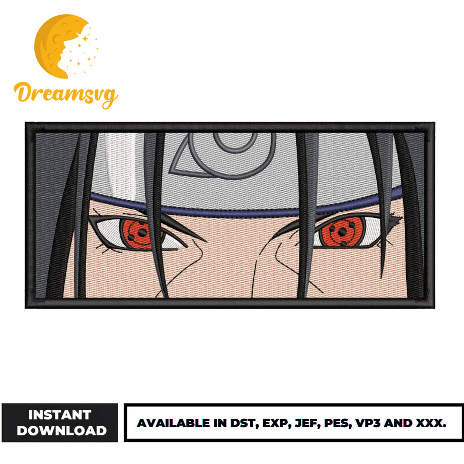 Itachi Uchiha eyes embroidery design, Naruto embroidery