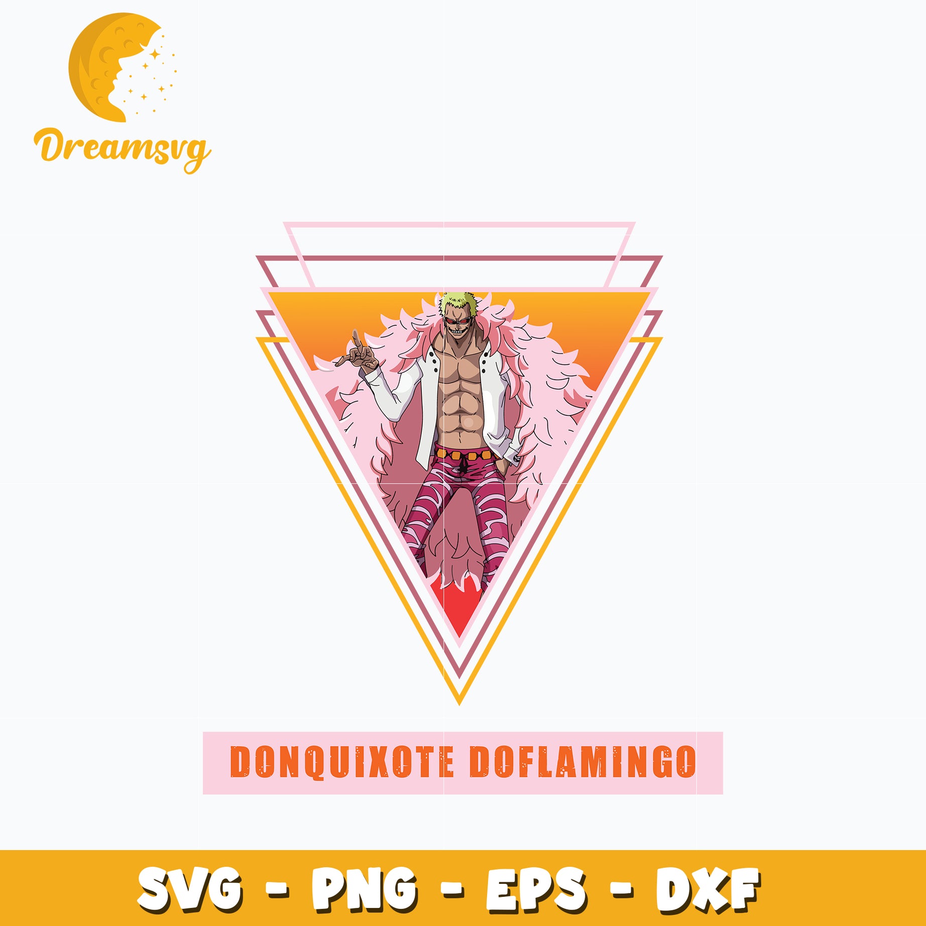 Donquixote Doflamingo design Svg, Anime Svg, One piece Svg