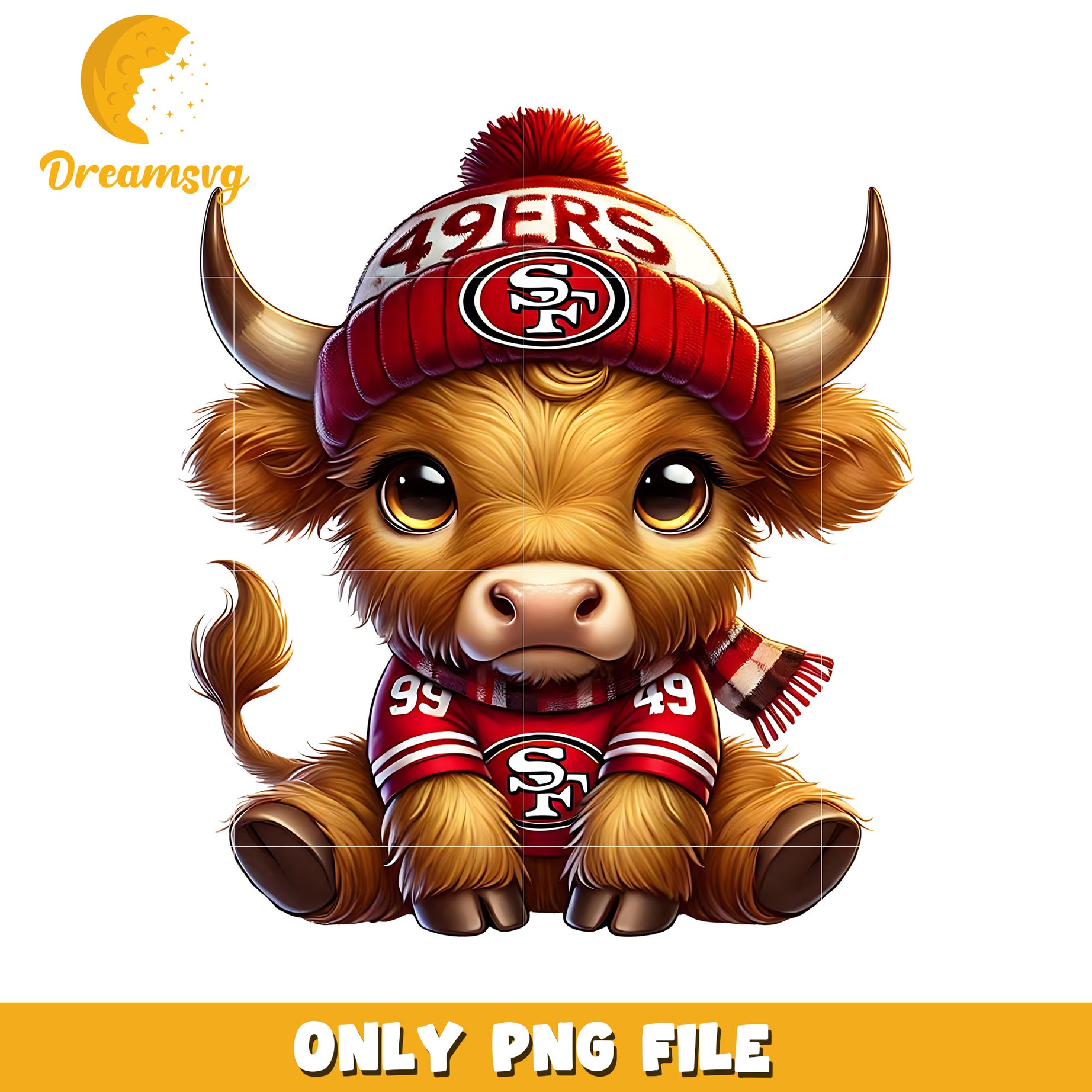 49ers cute bull png, american football png, super bowl png