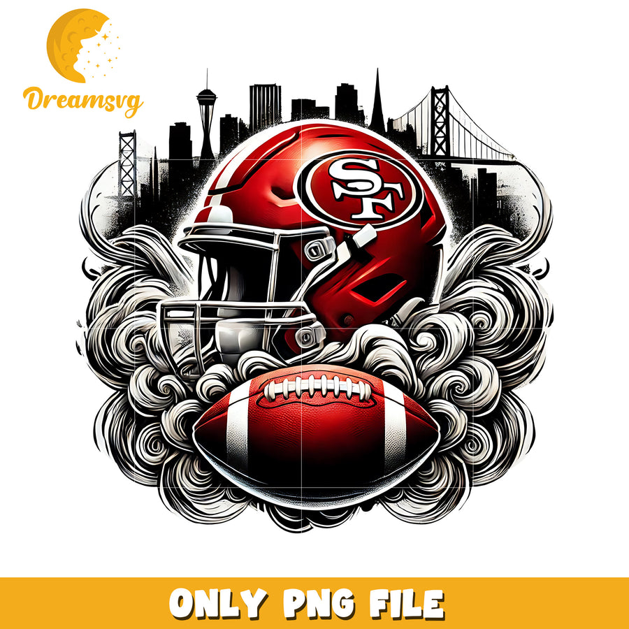 49ers helmet and ball png, super bowl 2025 png, nfl network png